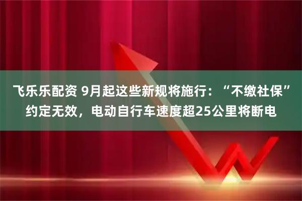 飞乐乐配资 9月起这些新规将施行：“不缴社保”约定无效，电动自行车速度超25公里将断电