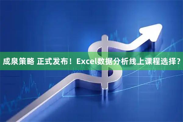 成泉策略 正式发布！Excel数据分析线上课程选择？
