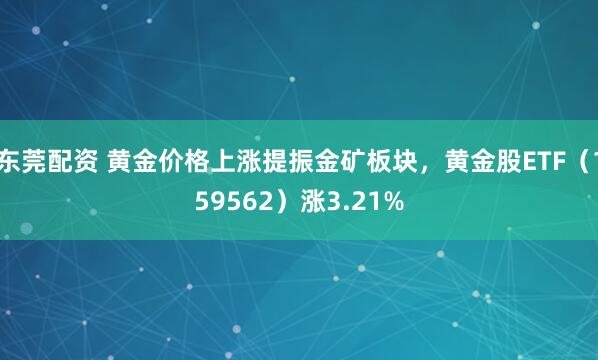 东莞配资 黄金价格上涨提振金矿板块，黄金股ETF（159562）涨3.21%